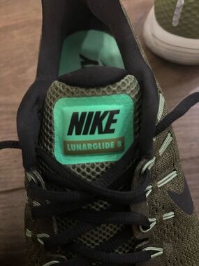 Nike Olive Green and black Lunarglide 8 Running Sneakers